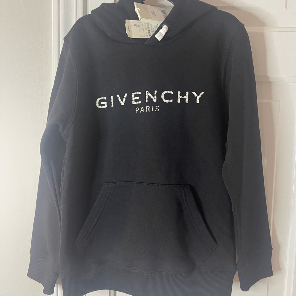 Givenchy Black Sweatshirt with Embroidered Detail 8 years unisex